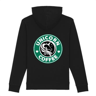 sweat licorne femme unicorn coffee back noir