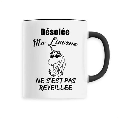 Mug licorne anse noire ma licorne ne s'est pas réveillée