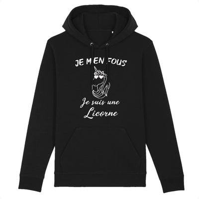 sweat licorne femme noir m'en fous je suis une licorrne