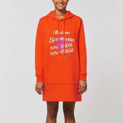 Robe hoodie licornasse licorne pétasse orange