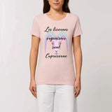 T-shirt licornes organisées Capricorne XS S M L XL rose coton bio