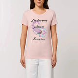 T-shirt licornes jalouses Scorpion XS S M L XL rose coton bio 