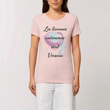 t-shirt licornes autonomes Verseau XS S M L XL rose coton bio 