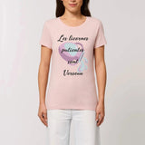 T-shirt licornes patientes Verseau XS S M L XL rose coton bio