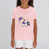 T-shirt licorne cute enfant rose coton bio 