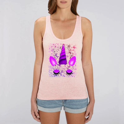 Débardeur Licorne Endormie Rose Rose coton bio