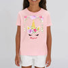 T-shirt Licorne Magical Décor Fleuri rose coton bio 