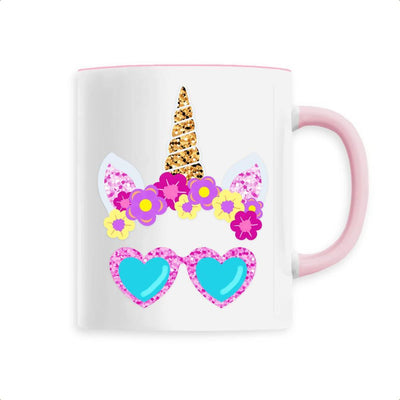 Mug Licorne Lunettes Soleil rose 