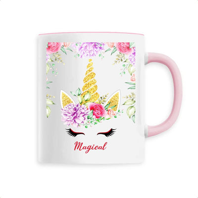 Mug Licorne Magical Décor Floral rose