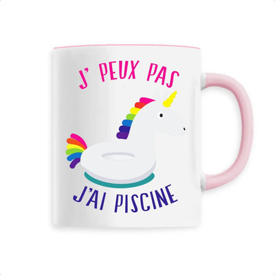 Mug licorne j'peux pas j'ai piscine rose
