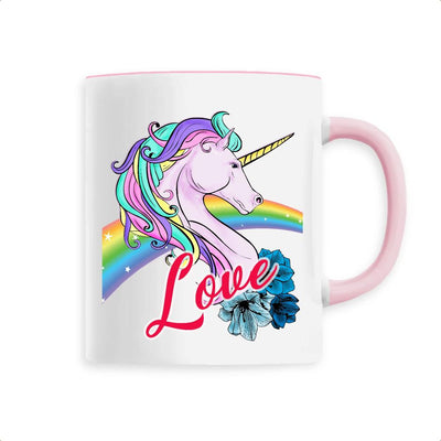 Mug licorne Love rose