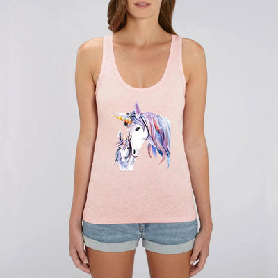 Débardeur licorne mère fille rose coton bio 