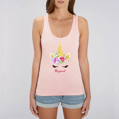 Débardeur licorne magical rose coton bio