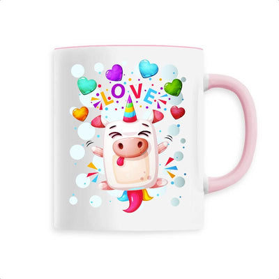 Mug licorne crazy love rose