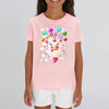 t-shirt licorne crazy love enfant rose coton bio