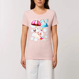 T-shirt femme licorne crazy fly rose