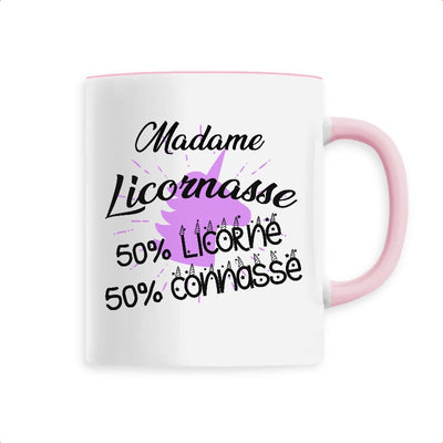 Mug licornasse licorne connasse rose 