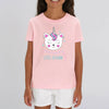 t-shirt licorne enfant little caticorn rose coton bio 