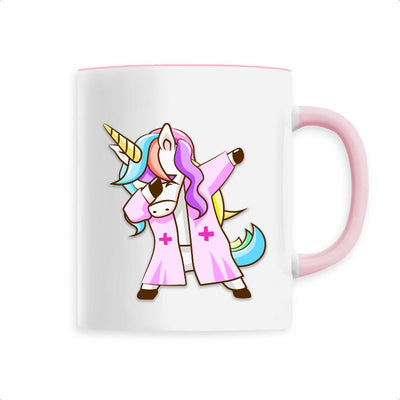 Mug licorne infirmière qui dab rose 