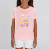T-shirt Enfant rose Licorne fuchsia coton bio