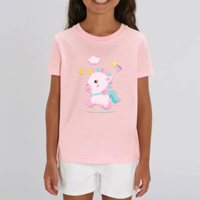 tee shirt enfant rose licorne rose coton bio 