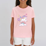 T-shirt licorne enfant rose nuage enchanté coton bio