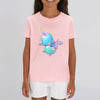 t-shirt licorne enfant rose licorne de mer et bébé coton bio 