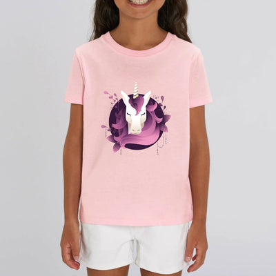 t-shirt licorne enfant rose starlette coton bio 