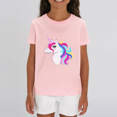 t-shirt licorne enfant rose licorne pétillante coton bio 
