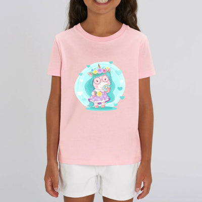 t-shirt licorne enfant rose donuts délicieux coton bio