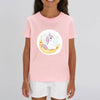 t-shirt licorne enfant rose assise coton bio 