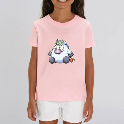 t-shirt licorne enfant rose super copine coton bio 