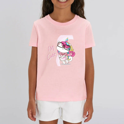 t-shirt licorne enfant rose cute caticorn coton bio