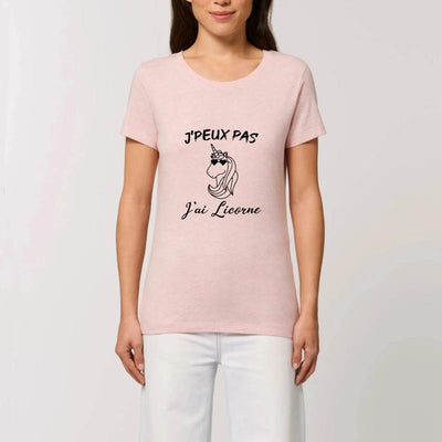 t shirt licorne femme rose j'peux pas j'ai licorne