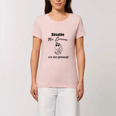 t shirt licorne femme rose ma licorne n'a pas démarré