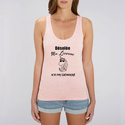Débardeur licorne femme rose ma licorne n'a pas démarré