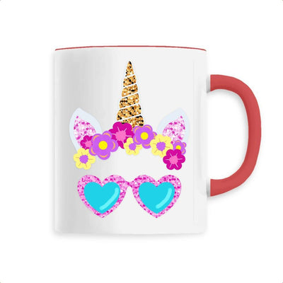 Mug Licorne Lunettes Soleil rouge