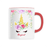 Mug Licorne Magical Décor Floral rouge