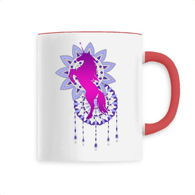 Mug Licorne Mandala Attrape Rêves rouge 