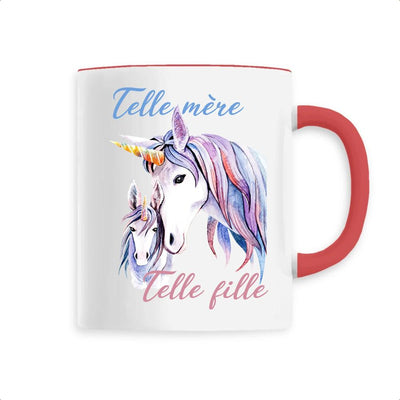 Mug licorne Telle mère telle fille rouge
