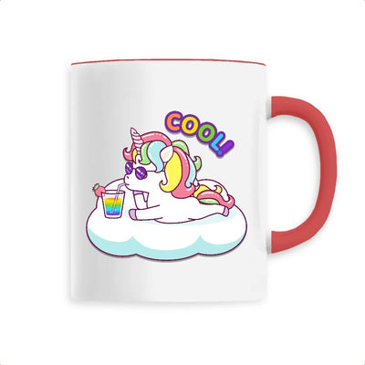 Mug licorne cool rouge