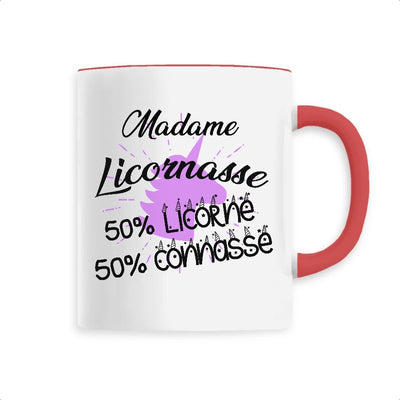 Mug licornasse licorne connasse rouge 