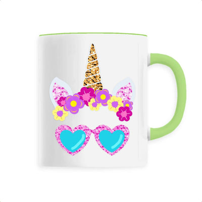 Mug Licorne Lunettes Soleil vert