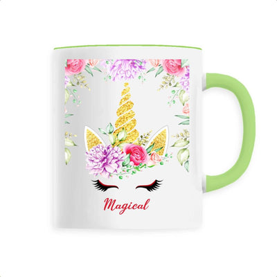 Mug Licorne Magical Décor Floral vert