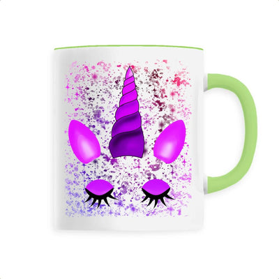 Mug Licorne Endormie Rose vert
