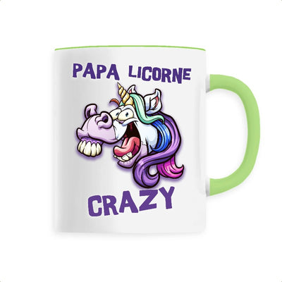 Mug papa licorne crazy vert