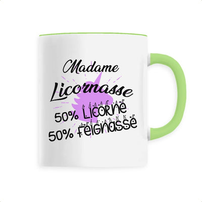 Mug licornasse licorne feignasse vert