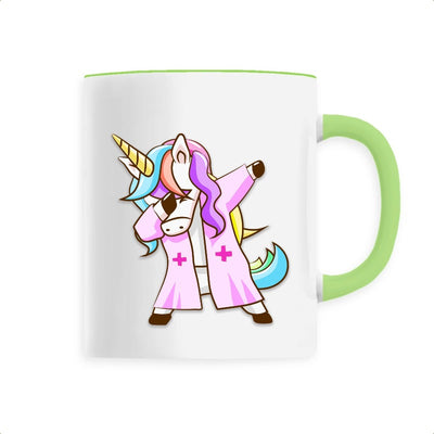 Mug licorne infirmière qui dab vert