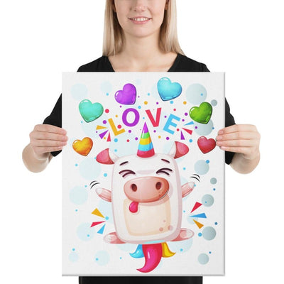 Tableau licorne crazy love 41x51