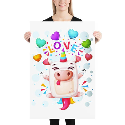 Poster licorne crazy love 61x91